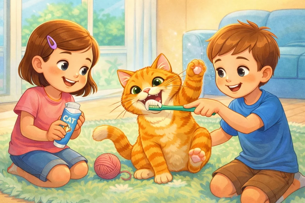 plaque hardens into tartar, leading to inflamed gums