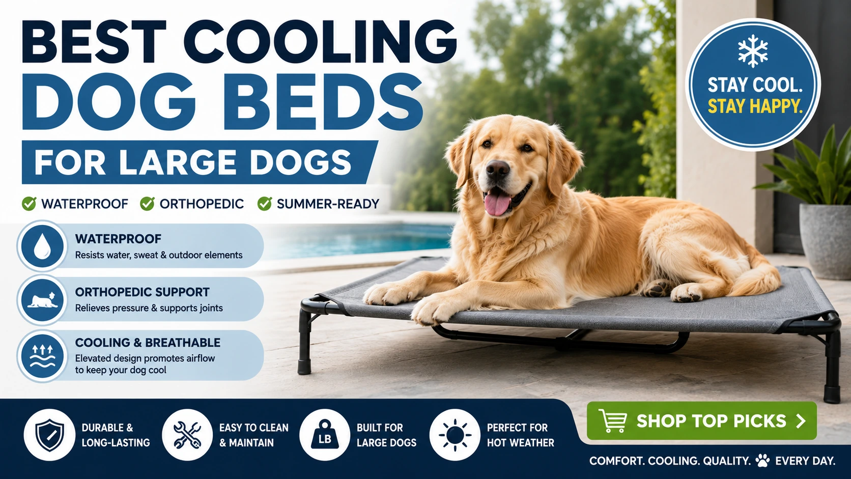 cooling bed for large dog