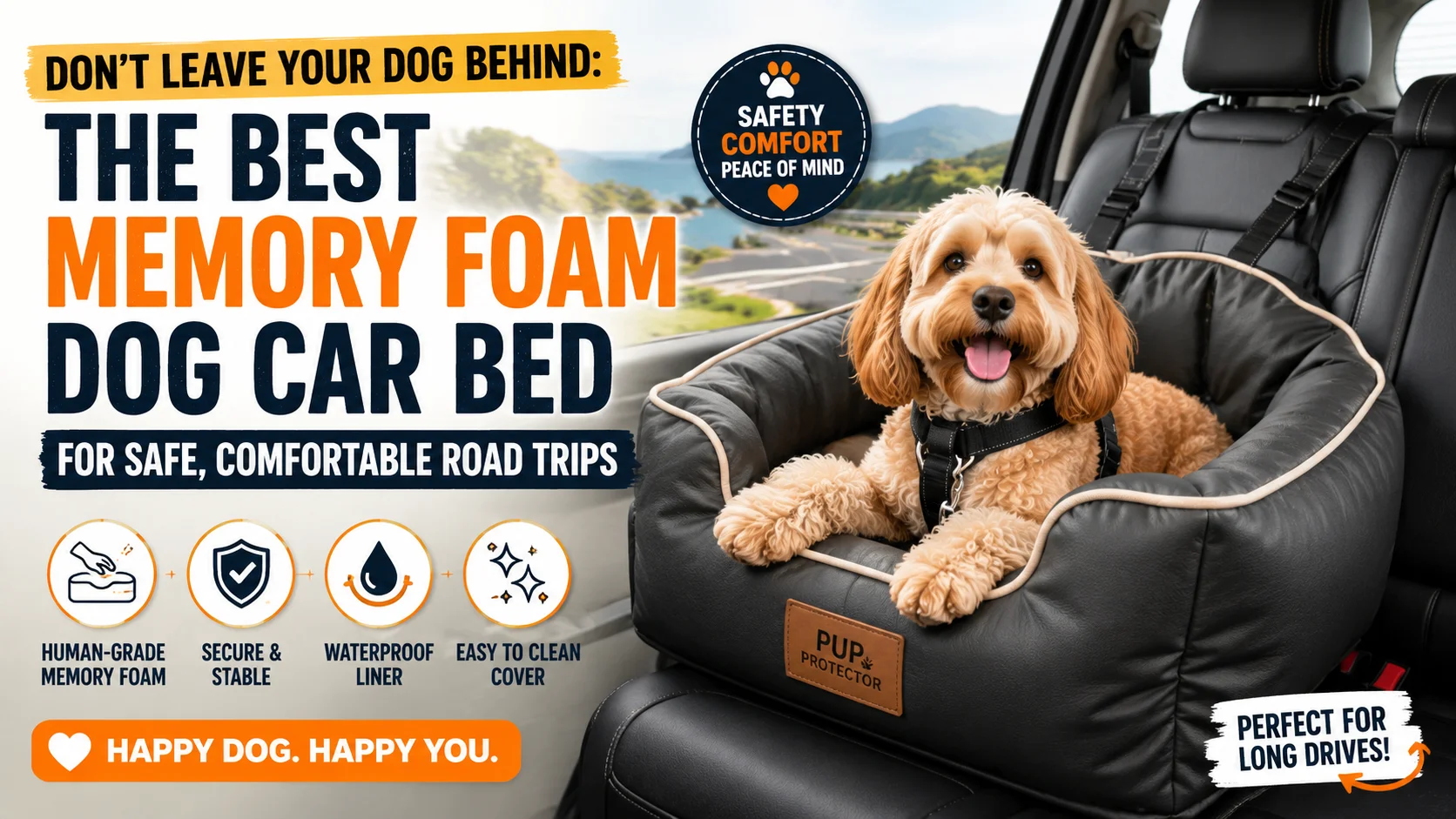 memory foam car bed for dogs